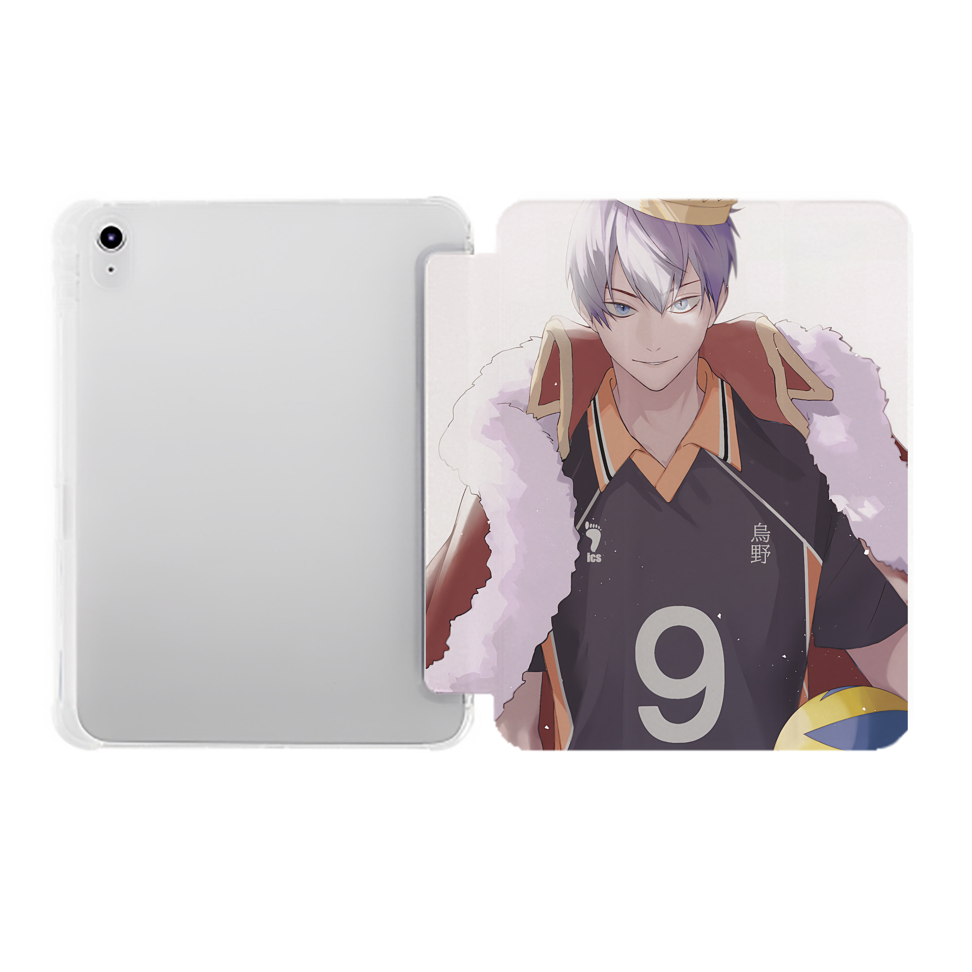 （画像用） ハイキュー!! Haikyu!! IPad ケース ペン収納付き 三つ折りスタンド PUレザー×シリコン 対応機種9.5/10.5/10.9インチ